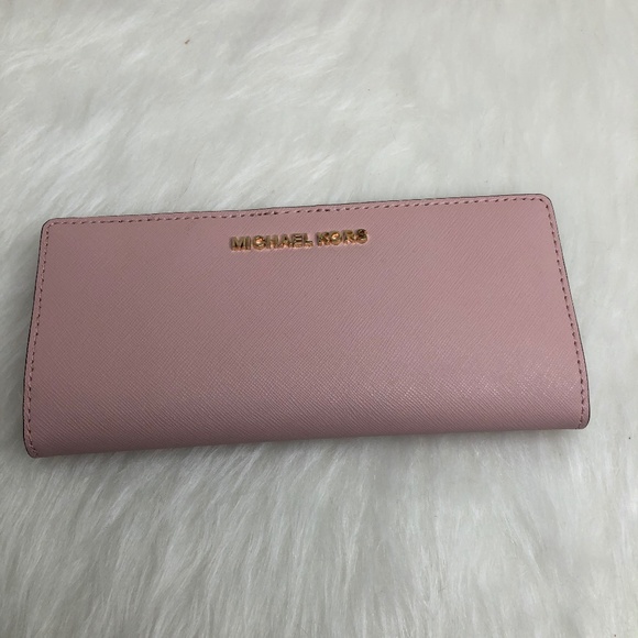 Michael Kors Handbags - Michael Kors Jet Set Travel Medium Flat Slim Bifold Leather Wallet Blossom NWT